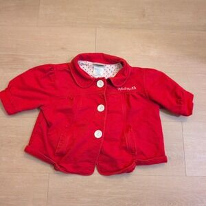 VTG Walt Disney World Minnie Mouse Red Cotton Jacket Kids Large Heart Button